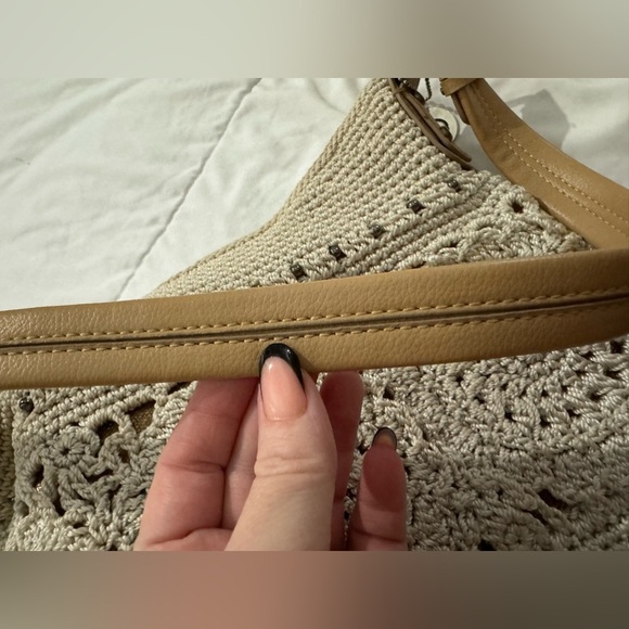 The Sak Sequoia Crochet Cream Rose Gold Hobo Elegant Shoulder Bag Bohemian Boho - Picture 6 of 16